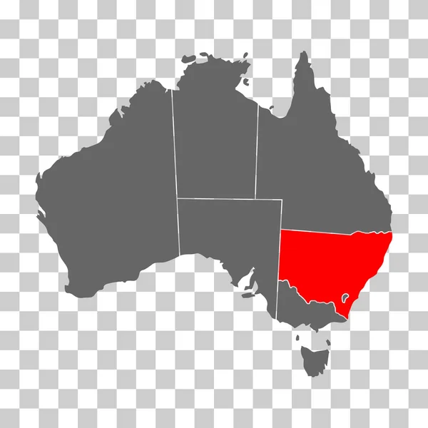 Australia Map New South Wales Icon Geography Blank Concept Isolated — ストックベクタ