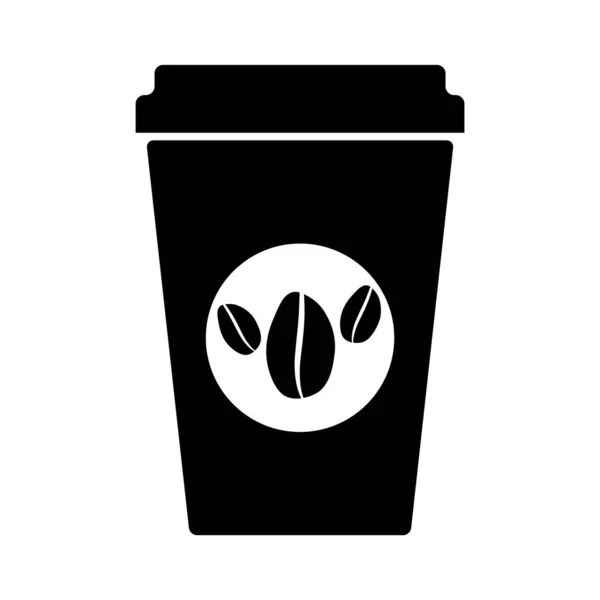 Cangkir Kopi Ikon Sarapan Minum Kafe Cappuccino Panas Sederhana Terisolasi - Stok Vektor