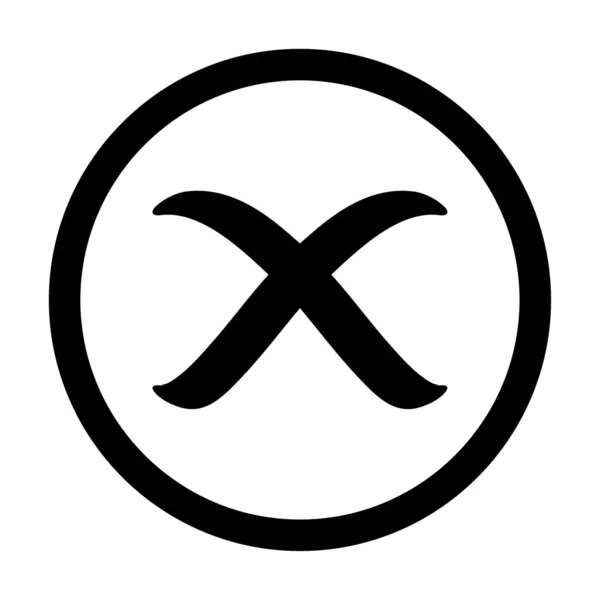 Значок Хреста Знак Простий Дизайн Помилок Векторні Ілюстрації Символ Хибного — стоковий вектор