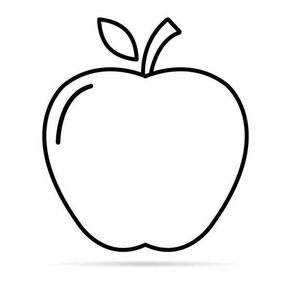 Apple Symbol Mit Schatten Gesundes Rohes Symbol Süße Früchte Vektorillustration — Stockvektor