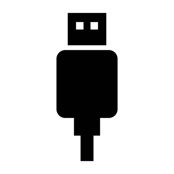 Usb Steckkabelsymboltechnologie Geräteschild Anschließen Tragbares Elektronisches Symbol Vektorillustrationsmedien — Stockvektor