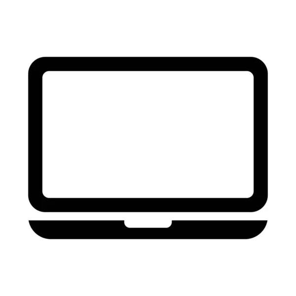 Ícone Web Plana Portátil Símbolo Tecnologia Computador Notebook Ilustração Vetor —  Vetores de Stock
