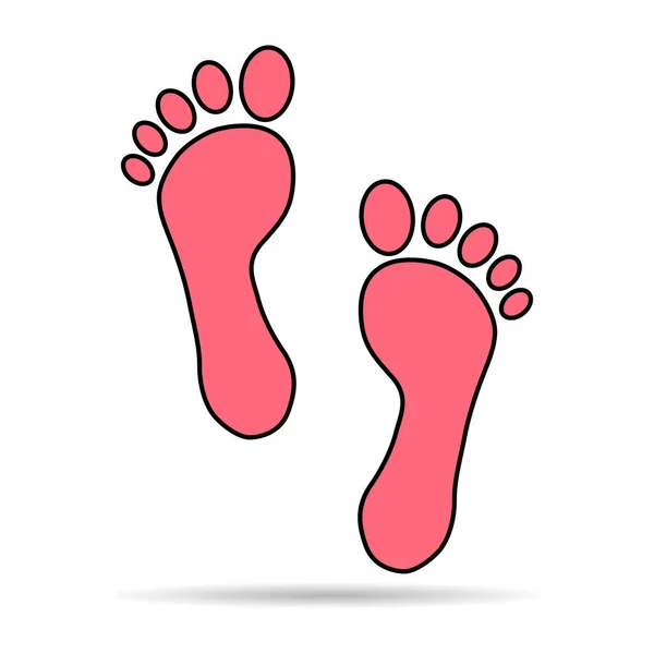 Foot Print Human Sign Shadow Track Walking Design Icon Outline — Archivo Imágenes Vectoriales