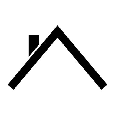 Çatı evi silueti simgesi, şehir konsepti şablon panoraması, manzara vektör çizimi .