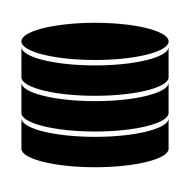 Veritabanı depolama simgesi, internet ağı sunucusu veri sembolü, bağlantı sistemi çizimi .