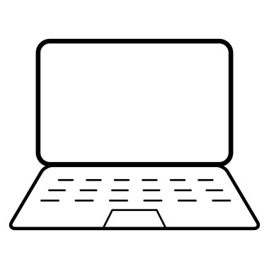 Laptop düz web simgesi, dizüstü bilgisayar teknolojisi sembolü, boş ekran vektör illüstrasyonu .