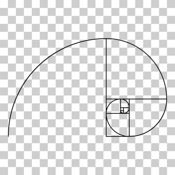 Ícone Minimalista Proporção Dourada Formas Geométricas Proporção Plana Ilustração Vetorial — Vetor de Stock