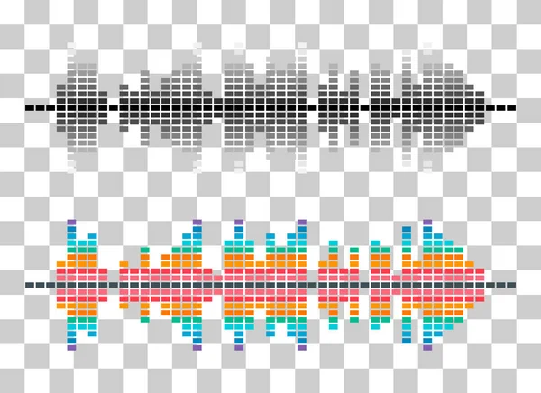 Набір Звукової Музики Звукової Хвилі Графіка Частотного Веб Дизайну Векторні — стоковий вектор