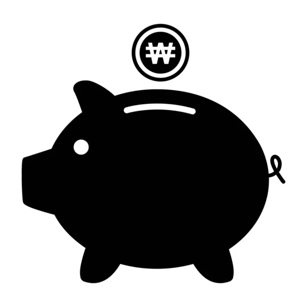 Свинячий Банк Плоский Значок Знак Вектор Виграним Веб Символом Грошовий — стоковий вектор