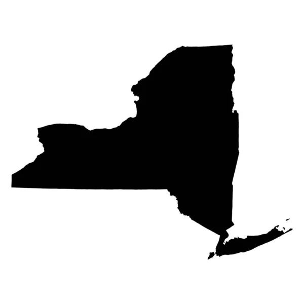 New York Map Shape United States America Flat Concept Icon — Vetor de Stock