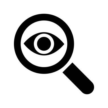 Büyütme cam simgesi, yakınlaştırma odak sembolü, loupe web ekipmanı işaret çizelgesi çizimi .