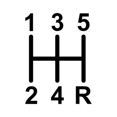 Araç manuel kaydırma simgesi, araç vites teknolojisi vektör illüstrasyon ekipmanları .