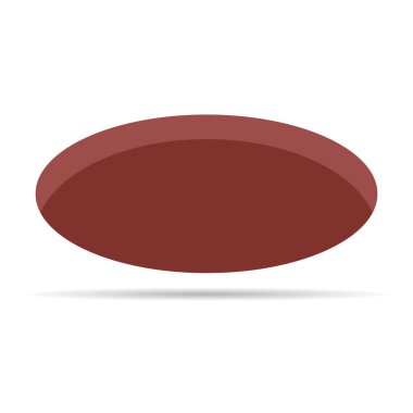 Brown hole design icon with shadow, circle web flat object, golf deep  sign vector illustration .
