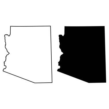 Set of Arizona map shape, united states of america. Flat concept icon symbol vector illustration .