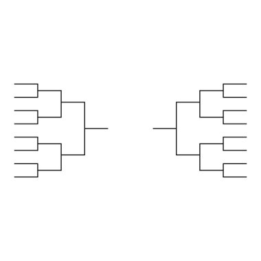 Set of Bracket sport tournament, blank elimination event sign, playoff match vector illustration .