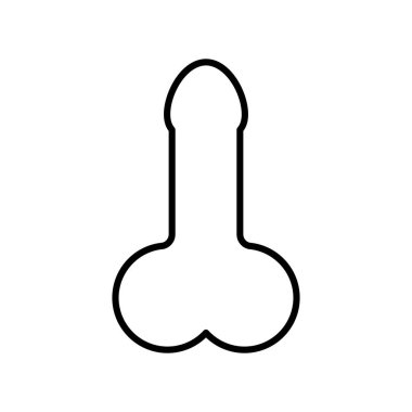 Man anatomy organ, penis pictogram icon, masculine genital web graphic vector illustration .