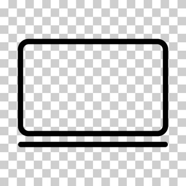 Laptop düz web simgesi, dizüstü bilgisayar teknolojisi sembolü, boş ekran vektör illüstrasyonu .