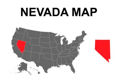 Nevada map shape, united states of america. Flat concept icon symbol vector illustration .