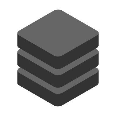 Veritabanı depolama ikonu izometrik, internet ağı sunucu bulut veri sembolü, bağlantı sistemi vektör çizimi .