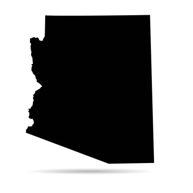 Arizona haritası şekli, Amerika Birleşik Devletleri. Düz konsept simge vektör çizimi .