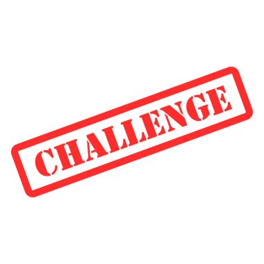 Challenge stamp symbol, label sticker sign button, text banner vector illustration .