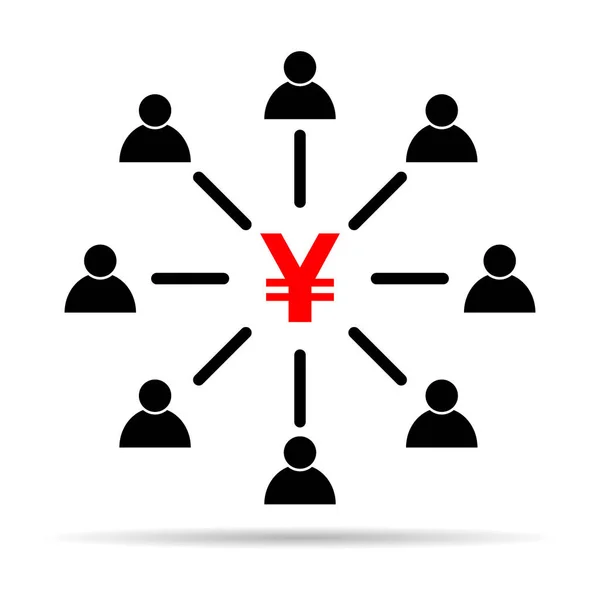 Employee Engagement Make Money Vector Icon Shadow Person Web Symbol —  Vetores de Stock