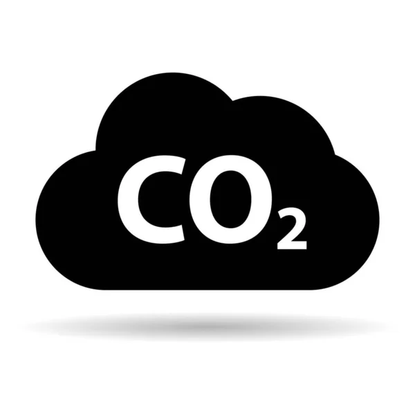 Co2 Reduce Sombra Icono Nube Emisión Global Limpia Medio Ambiente — Vector de stock