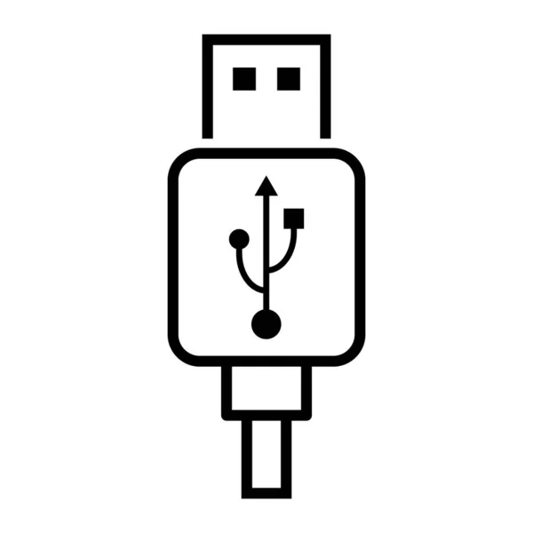 Usb Plug Kabel Ikona Technologie Připojení Zařízení Znamení Elektronický Přenosný — Stockový vektor