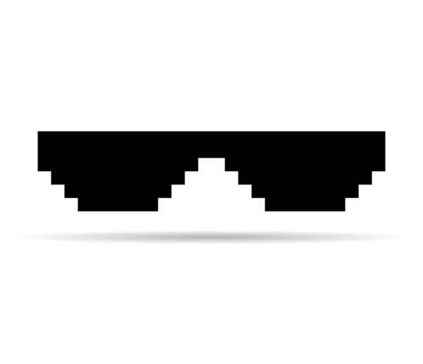 Divertente Retro Pixel Sole Icona Vetro Ombra Stile Vita Meme — Vettoriale Stock
