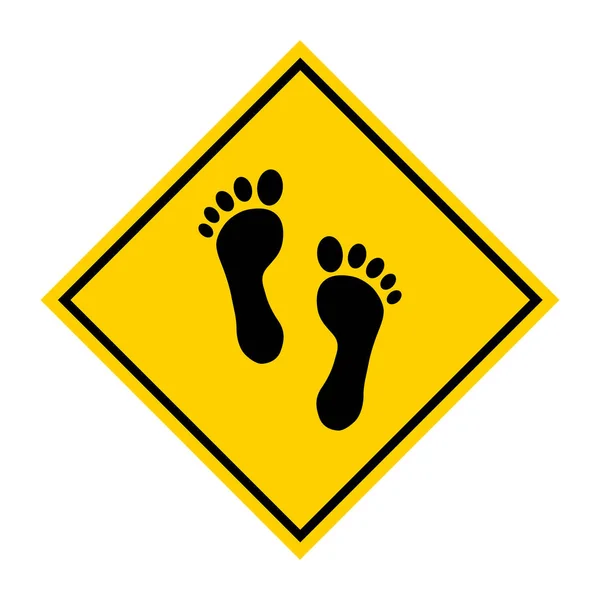 Foot Print Human Sign Track Walking Design Icon Outline Vector — Image vectorielle