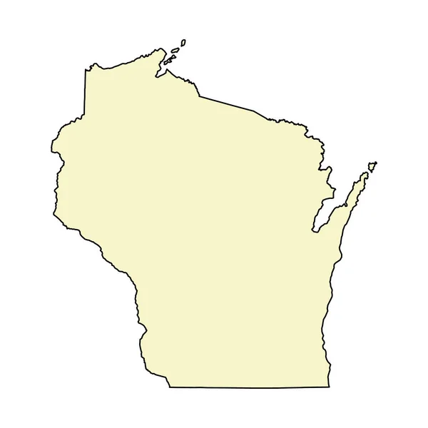 Wisconsin Map Shape United States America Flat Concept Icon Symbol — Stockvektor
