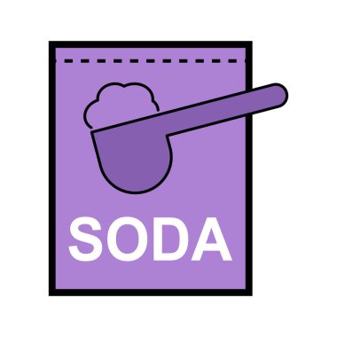 Kabartma tozu içeriği simgesi, yemek tasarım sembolü, fırın ürünü illüstrasyonu .