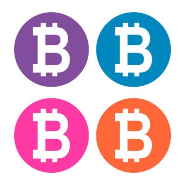 Bitcoin web para seti, internet elektronik kripto tasarım sembolü, dijital ödeme vektör çizimi .