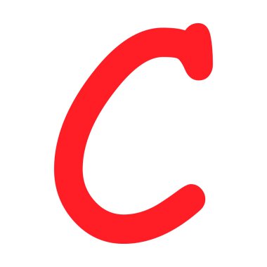 C sınıfı sonuç. Kırmızı renkli el çizimi simgesi. Test sınav işareti rapor vektör illüstrasyonu .