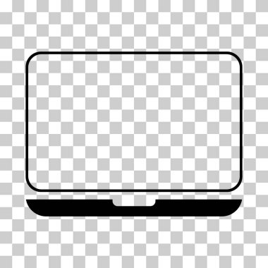 Laptop düz web simgesi, dizüstü bilgisayar teknolojisi sembolü, boş ekran vektör illüstrasyonu .