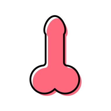 Man anatomy organ, penis pictogram icon, masculine genital web graphic vector illustration .