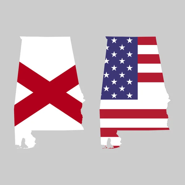Conjunto Forma Alabama Estados Unidos América Ilustração Vetorial Símbolo Ícone —  Vetores de Stock