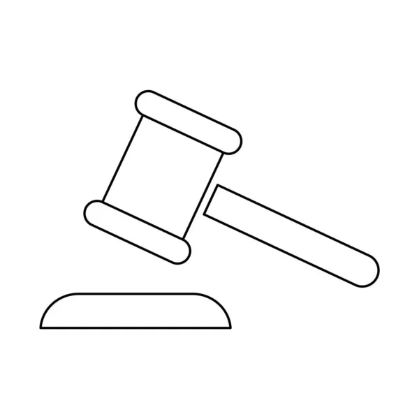 Judge Hammer Icon Law Auction Symbol Gavel Justice Sign Vector — ストックベクタ