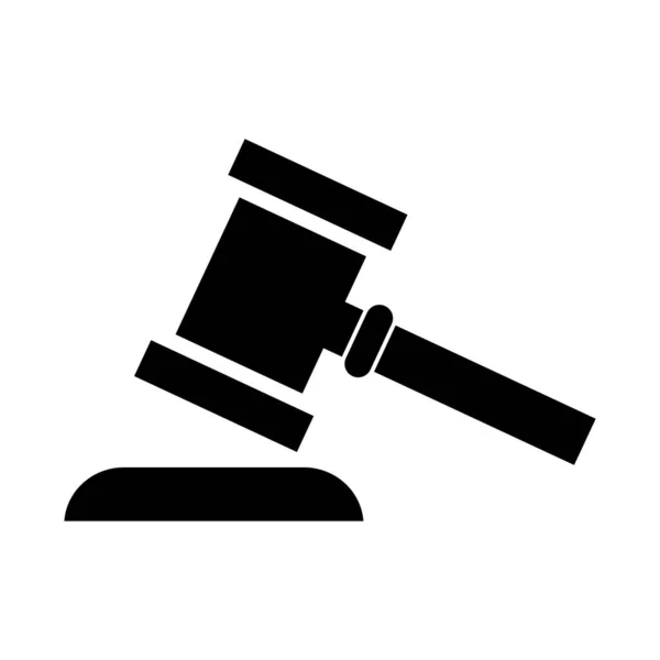 Judge Hammer Icon Law Auction Symbol Gavel Justice Sign Vector — Stock Vector