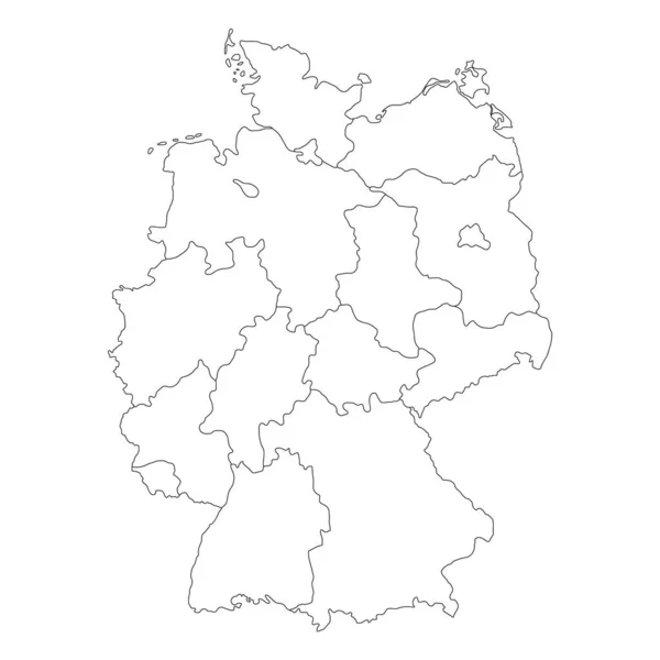 Německo Mapa Ikona Geografie Prázdný Koncept Izolované Grafické Pozadí Vektor — Stockový vektor