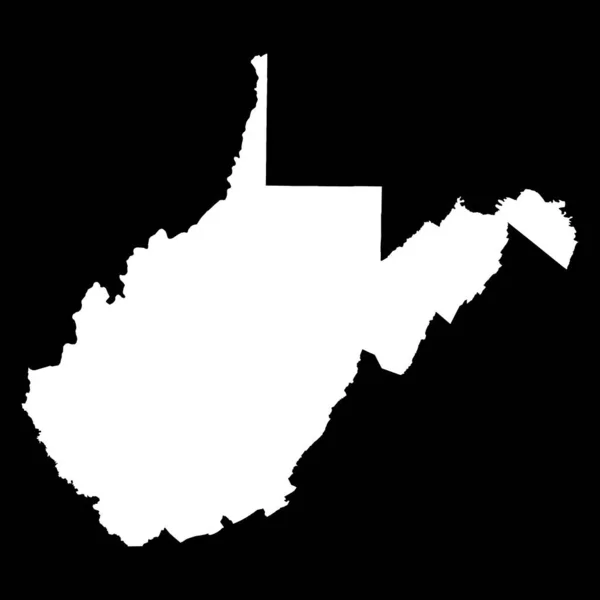 Nyugat Virginia Térkép Alakja Amerikai Egyesült Államok Lapos Koncepció Ikon — Stock Vector