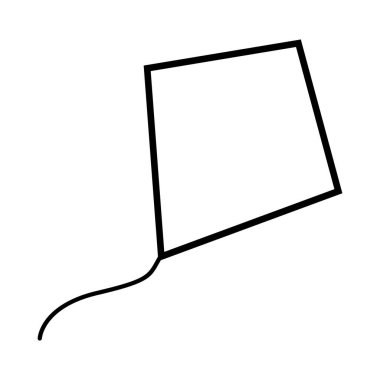 Uçurtma simgesi, hobi açık hava aktivite sembolü, rüzgar hava oyunu illüstrasyonu .