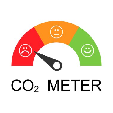 CO2 bulut simgesini, temiz küresel emisyonu, çevre eko tasarım sembolü illüstrasyonunu azaltır .