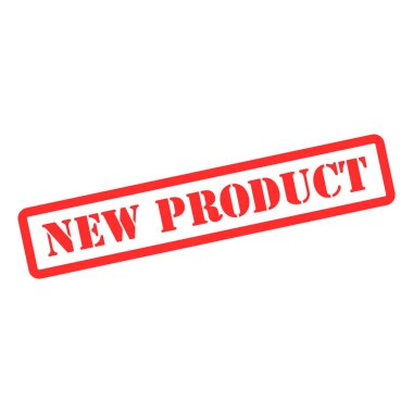 Yeni ürün pulu sembolü, etiket etiketi işareti düğmesi, metin sancak vektör illüstrasyonu .