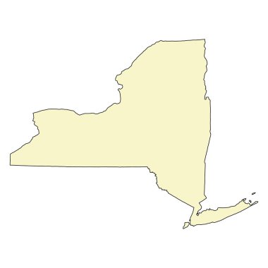 New York haritası şekli, Amerika Birleşik Devletleri. Düz konsept simge vektör çizimi .