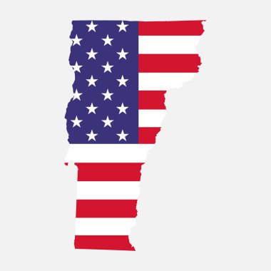 Vermont haritası şekli, Amerika Birleşik Devletleri. Düz konsept simge vektör çizimi .