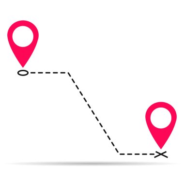 Duyuru tasarım gölgesini, konum vektör simgesi işaretçisini, navigasyon illüstrasyonunu taşıdık. .