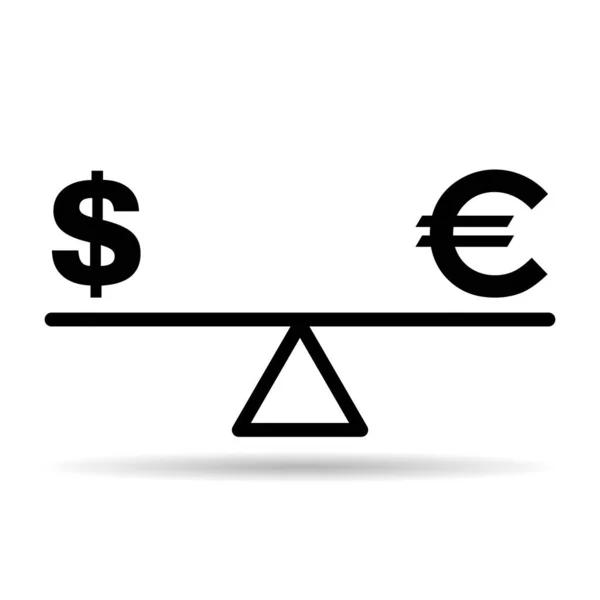 Balance Dollar Harmony Vector Icon Shadow Background Business Flat Symbol — Stock Vector