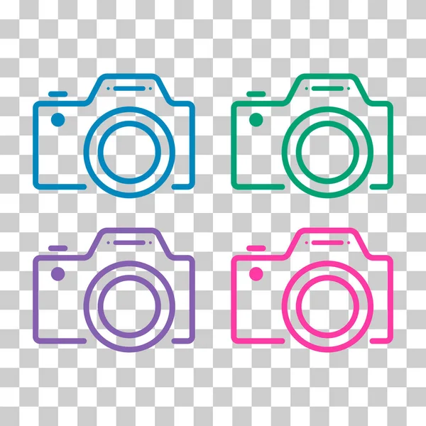 Набір Плоскої Веб Іконки Камери Цифровий Дизайн Фотографії Символ Ретро — стоковий вектор