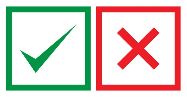 Σύνολο Ελέγχου Και Σταυρό Σήμα Ναι Και Δεν Σύμβολο Διανυσματική — Διανυσματικό Αρχείο